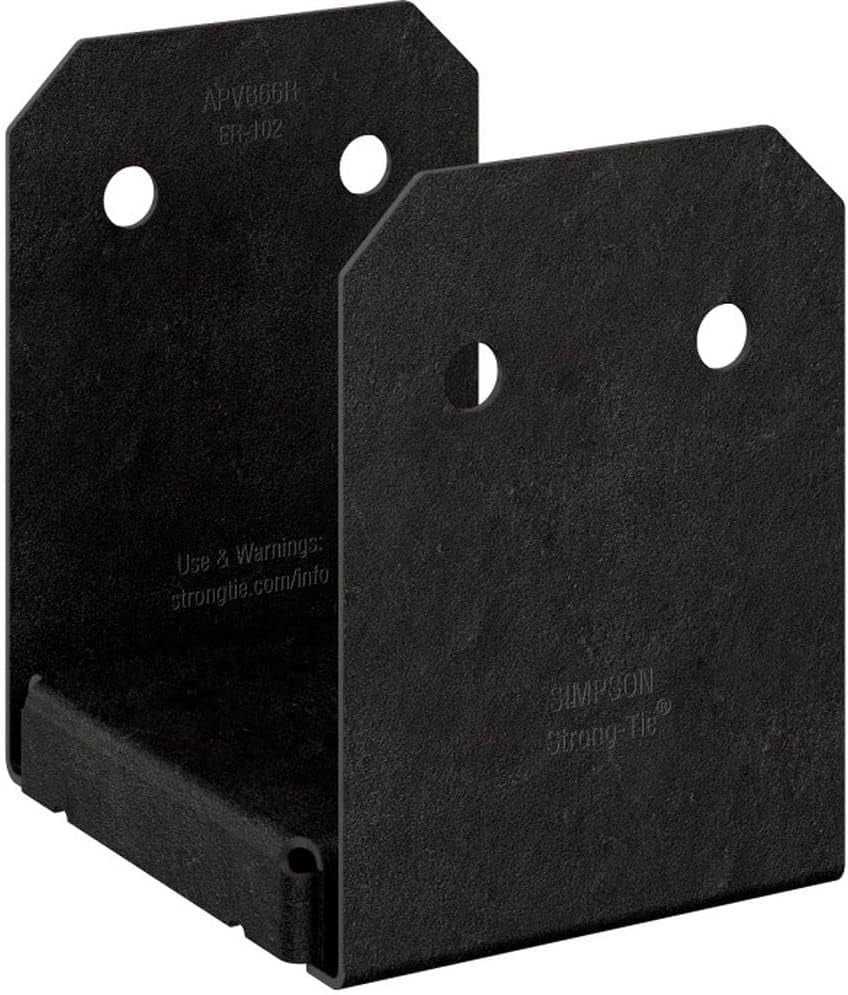 Simpson Strong-Tie APVB66R - Outdoor Accents Avant Collection ZMAX, Black Post Base For