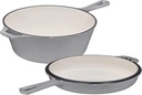 Bruntmor | Enameled 2-In-1 Cast Iron Multi-Cooker Heavy Duty Skillet and Lid