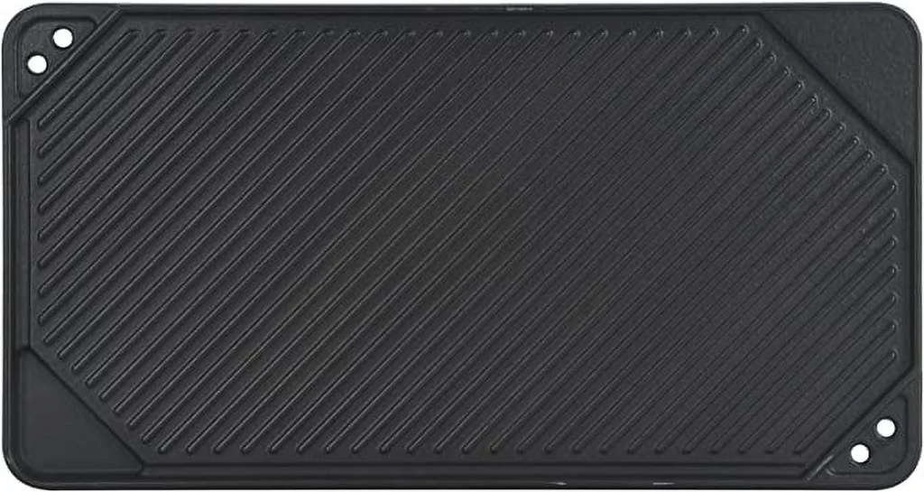 Gassaf Reversible Griddle Pan Nonstick Griddle Grill Pan, Two Burner Cast Iron Griddle, Portable for Indoor Stovetop or Outdoor Camping BBQ Griddle, 20 Inch X10.5Inch.