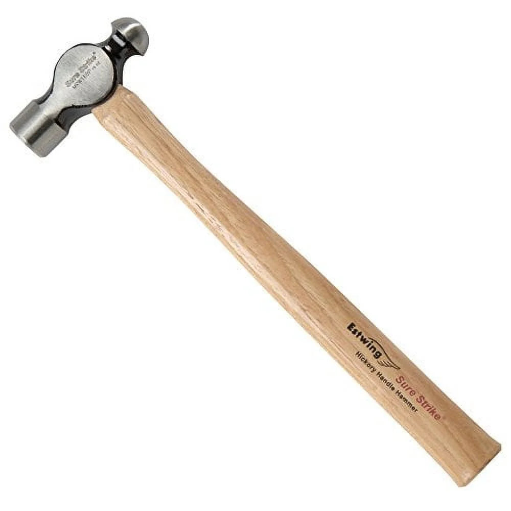 ESTWING Ball Peen Hammer - 12 Oz Metalworking Tool with Forged Steel Head & Hickory Wood Handle - MRW12BP