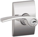 SCHLAGE F51A MER 625 CEN Merano Lever with Century Trim Keyed Entry Lock, Bright Chrome