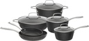 Bialetti Titan Textured Nonstick 10 Piece Cookware Set, Black, Dishwasher Safe