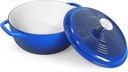 Magicplux Dutch Oven Pot with Lid, Enameled Cast Iron Dutch Oven 6 Quart, Cast Iron Pot for Cooking, Blue