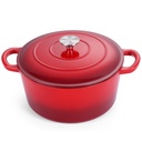 Walchoice 6 Quart Enameled Cast Iron Dutch Oven with Lid, Nonstick round Dutch Oven Pot with Dual Handles for Braising, Stews, - Red