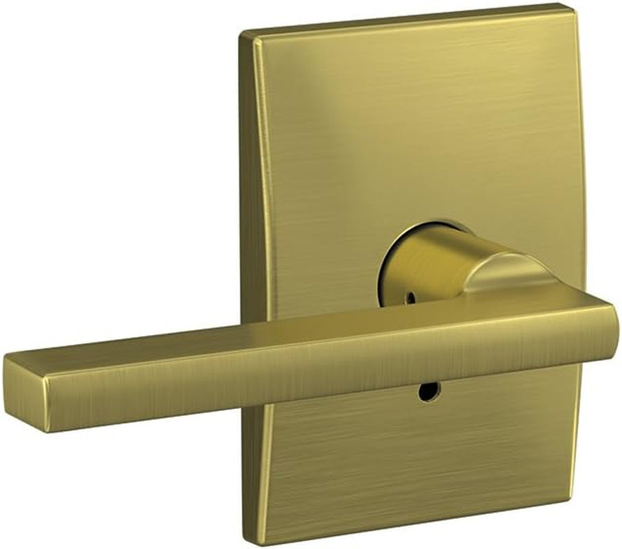 SCHLAGE Custom FC21 LAT 608 CEN Latitude Lever with Century Trim Hall-Closet and Bed-Bath Lock, Satin Brass