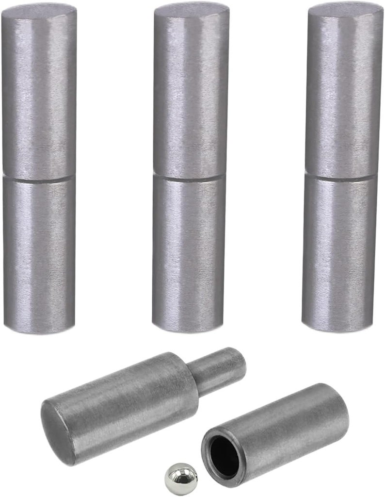 4 Pcs Weldable Barrel Hinges 4⅛X1"(Lxw) Heavy Duty Steel Weld on Bullet Gate Hinge 1200 Lbs Load Capacity for Metal Swing Door,Trailer Ramp Gate,Windows, ½" Dia Pin,Ball Bearing Detachable Hinges