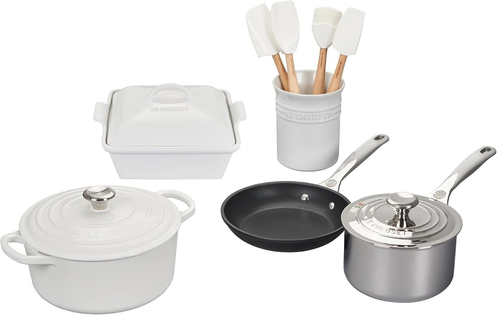 Le Creuset Mixed Material Cookware Set, 12Pc., White