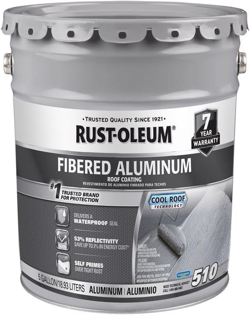 Rust-Oleum 301997 510 Fibered Aluminum Roof Coating 5 Gal