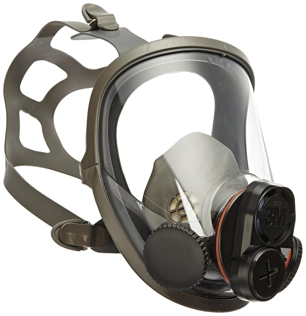 3M Full Facepiece Reusable Respirator 6900DIN, NIOSH, Respiratory Protection, Large Lens, ANSI, Lightweight, Silicone Faceseal, Cool Flow Valve, Easy Clean, Bayonet Connections, Cleaning, Sanding, L