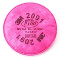 3M P100 Respirator Filter 2091, 50 Pairs, Helps Protect against Oil and Non-Oil Based Particulates, Lead, Asbestos, Arsenic, MDA