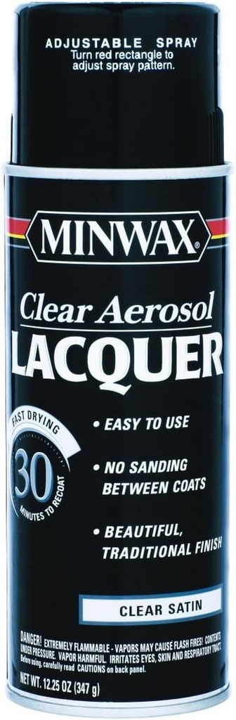 6-Pack of 12 Oz Minwax 15210 Clear Lacquer Clear Aerosol Satin