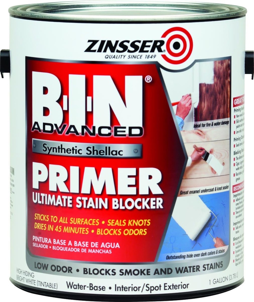 Zinsser BIN Advanced White Primer and Sealer for All Surfaces 1 Gal.