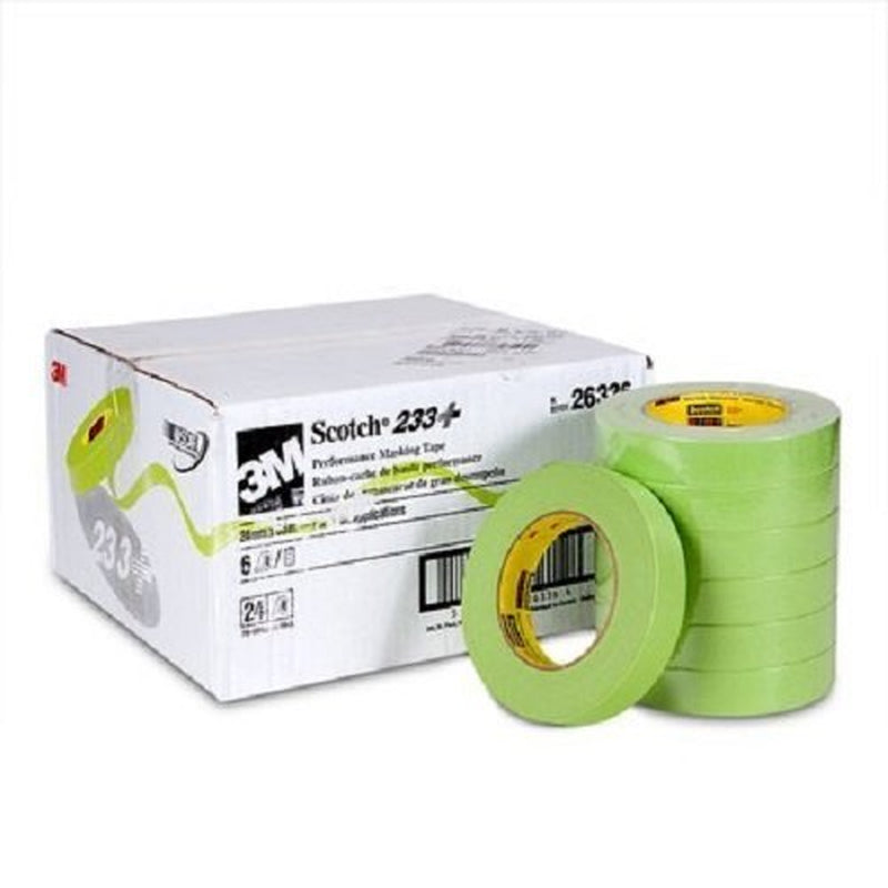 1" - 1 Case (24 ROLLS) - 3M 26336 Green Masking Tape 1 Inch 233+