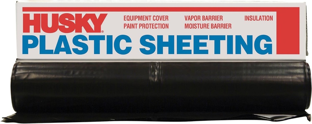Husky CF0614B Plastic Sheeting, 14' X 100', Black