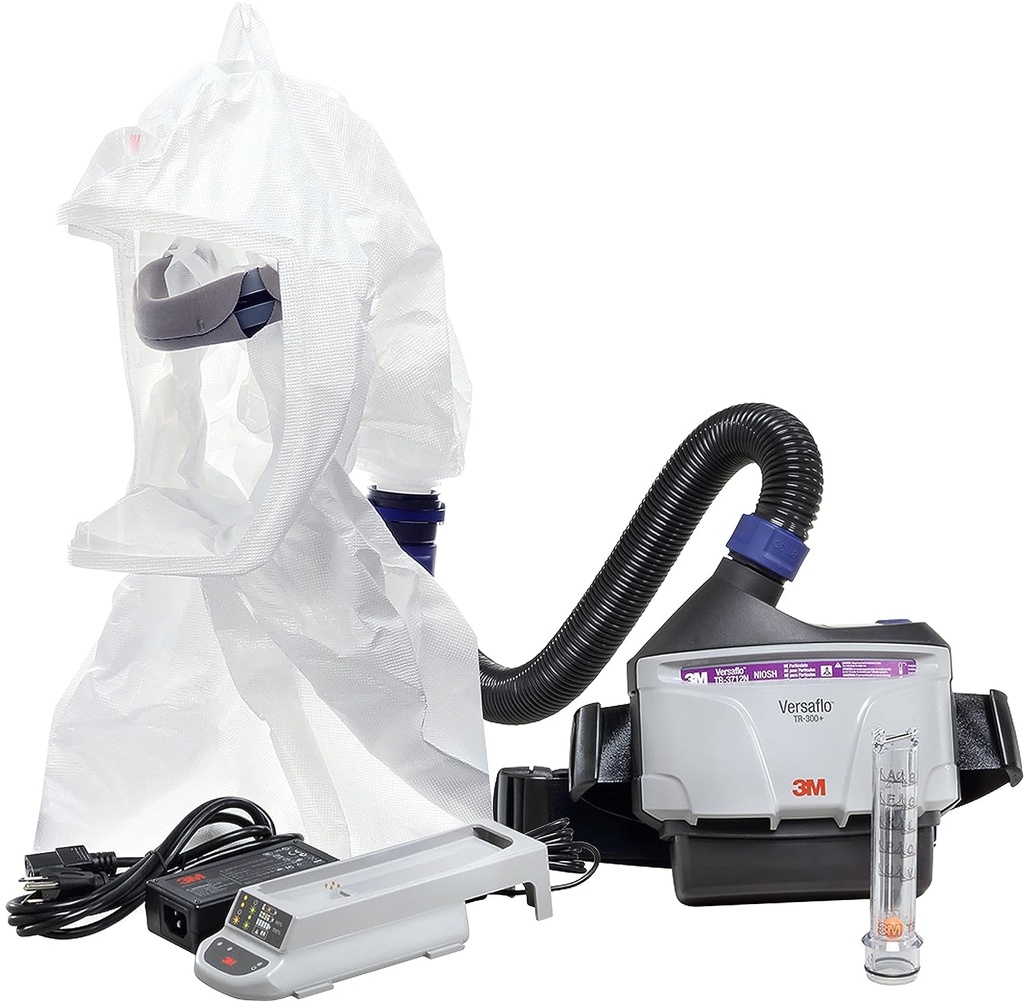 3M PAPR Respirator, Versaflo Powered Air Purifying Respirator Kit, TR-300N+ ECK, Healthcare, Hood Assembly, Easy to Clean and Maintain, All-In-One Respiratory Protection for Particulates