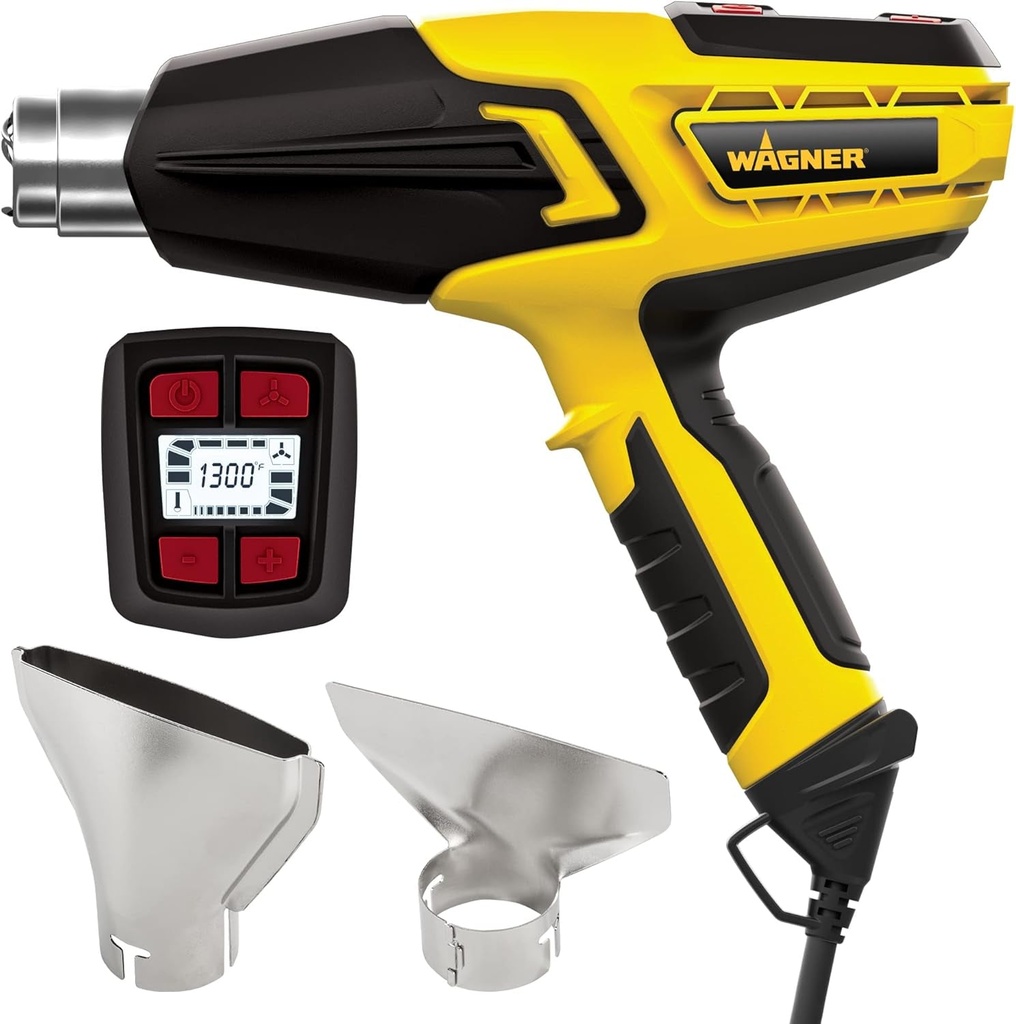 Wagner Spraytech 0503070 FURNO 700 Digital Heat Gun, 2 Nozzles & Temperature Setting Ranging 125ᵒf to 1300ᵒf, Electric Heat Gun for Paint Removal, Bending PVC, Crafts and More