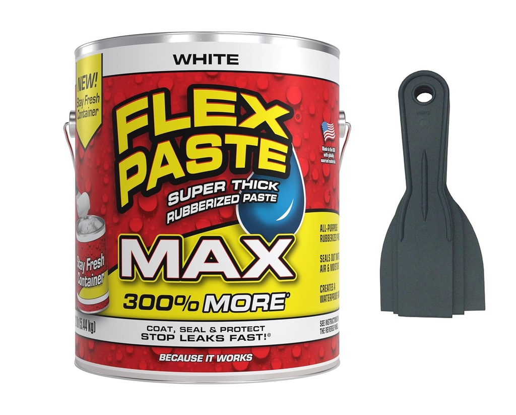 Flex Seal Paste (12 Lb, White) Bundle with Allway Tools Putty Knives (3-Pack) (2 Items)