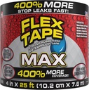 Flex Tape, MAX, 4 in X 25 Ft, Black, Original Thick Flexible Rubberized Waterproof Tape - Seal and Patch Leaks, Works Underwater, Indoor Outdoor Projects - Home RV Roof Plumbing and Pool Repairs