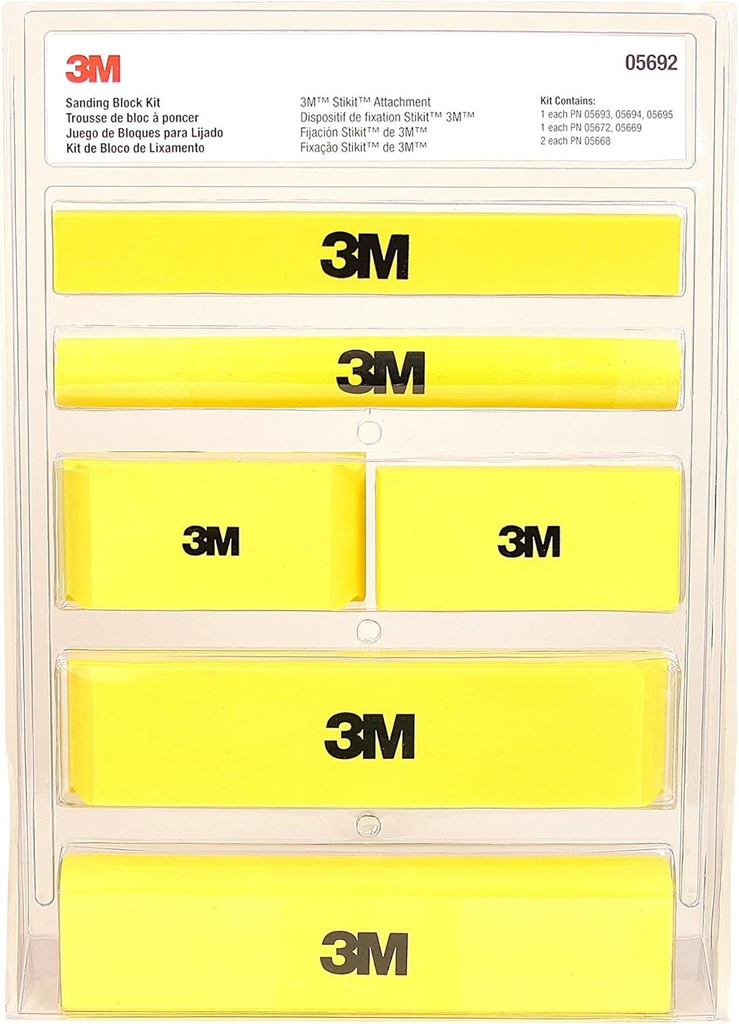 3M 5692 Stikit Sanding Block Kit, 05692, 6 per Case, One Size, Factory, 6 Count