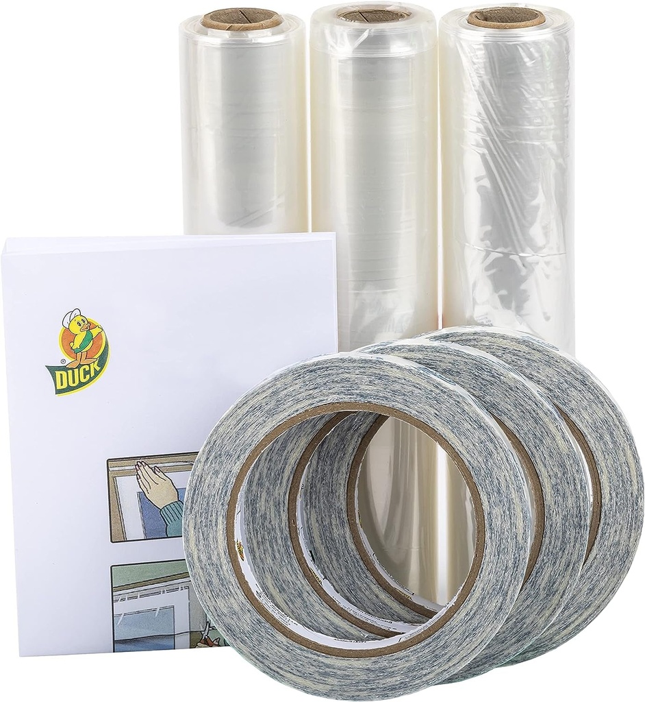 Duck Brand Rolled Indoor Window Insulation Kit, 62 In. X 630 In, Clear, Covers up to 15, 3' X 5' Windows, 15-Pack (288069)