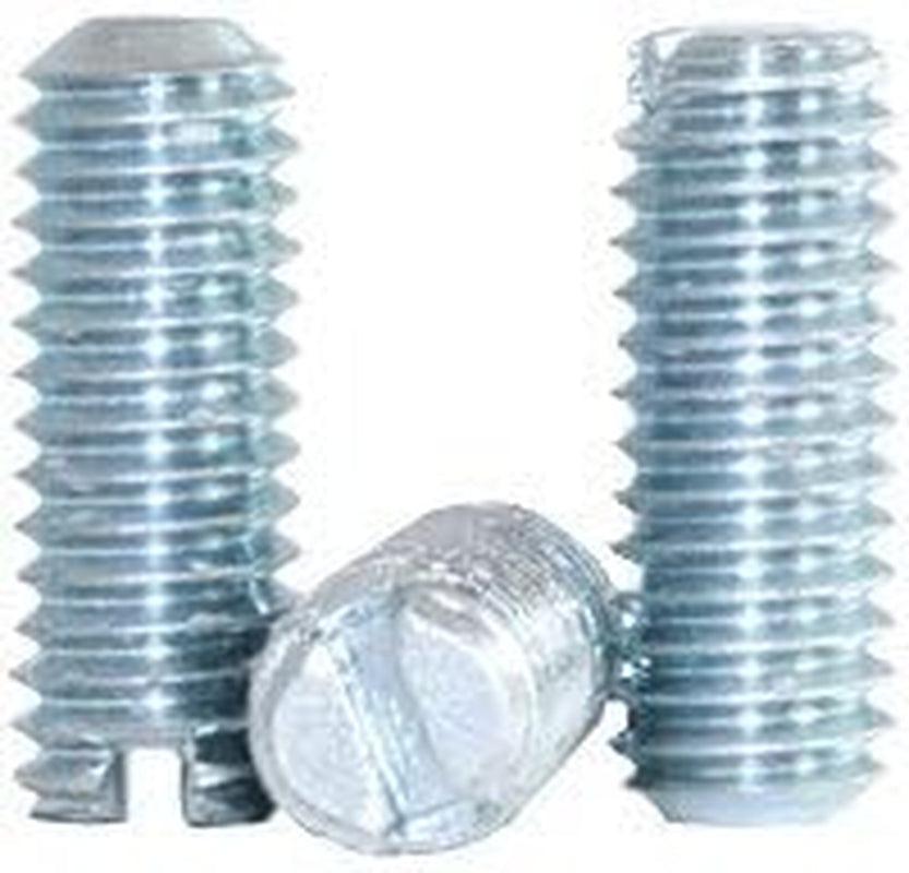 Slotted Socket Set Screws, Cup Point, 10-32 X 1", Alloy Steel, Case Hardened, Zinc, Slotted Drive (Quantity: 100) Fine Thread, Thread Diamater: #10 X Length: 1 Inch