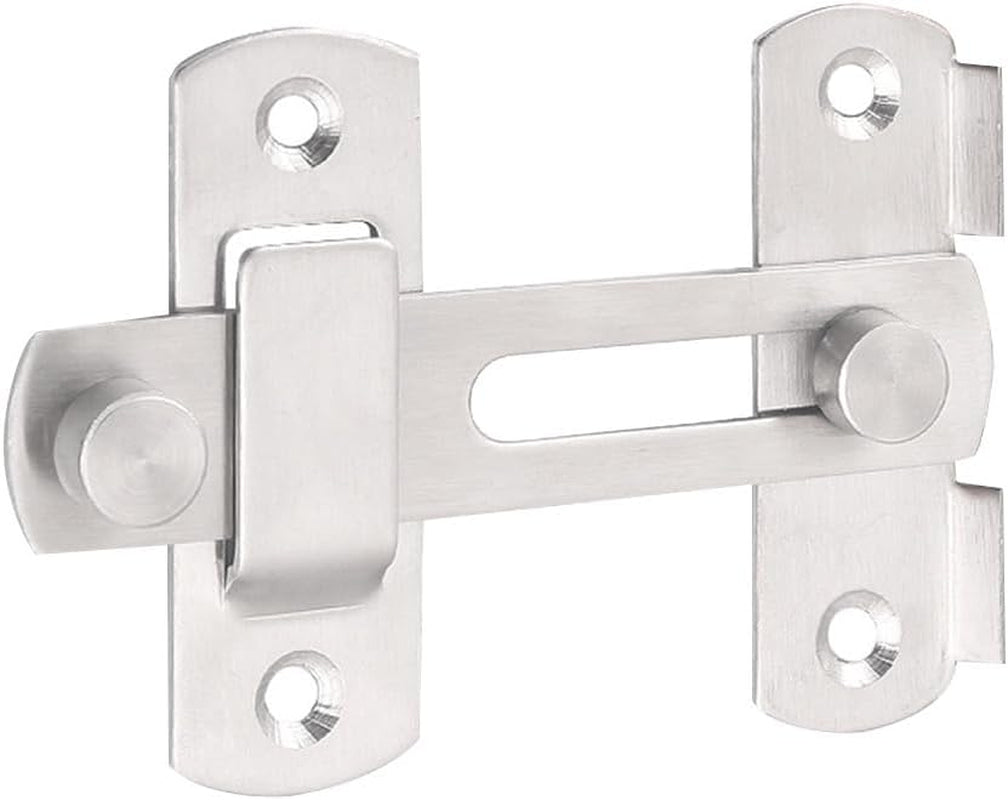 TEHAUX Flip Latch, Barn Door Latches Heavy Duty Gate Latches Flip Sliding Barn Door Lock Flip Door Latch Bi-Fold Door Lock Sliding Door Bolt Safety Lock for Barn Gate Door, Sliver