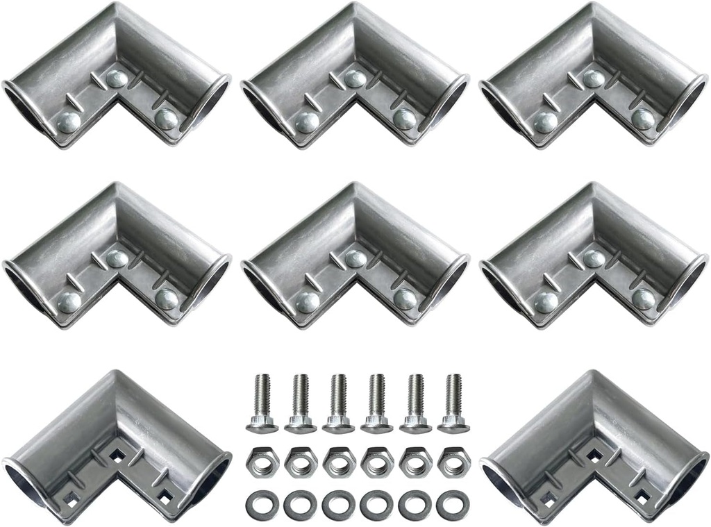 1-3/8" Gate Corner for Chain Link Fence, VIVIDA Aluminum Gate Corner 90 Degree Gate Corner, Chain Link Fence Gate Elbow, Chain Link Fence Fittings, Chain Link Fence Parts, 8 Pack