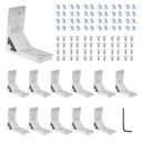 12Pcs 4040 Corner Bracket Angle 4040 Extruded Aluminum Hardware V-Slotted Accessories T-Slot with T Nuts and Screws for 4040 Aluminum Profile 3D Printer Frame Parts Silver