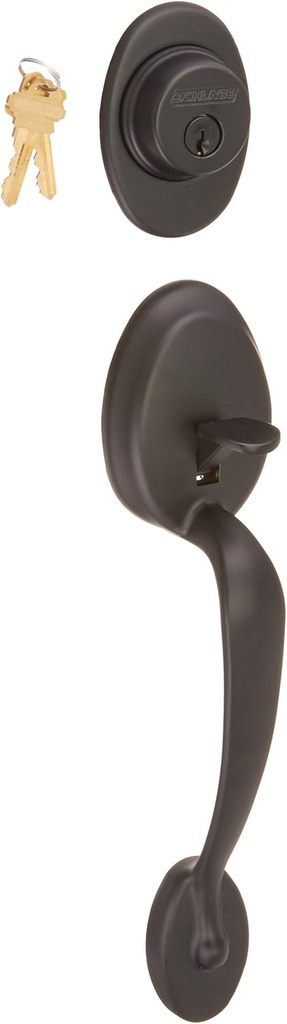Schlage F58 PLY 622 Plymouth Handleset Exterior, Matte Black (Exterior Half Only)