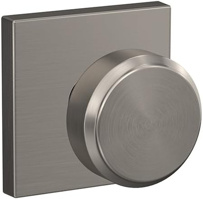 SCHLAGE Custom FC21 BWE 619 COL Bowery Knob with Collins Trim Hall-Closet and Bed-Bath Lock, Satin Nickel