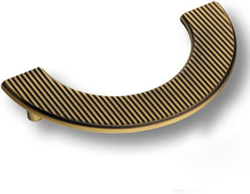 Handle Bracket Semicircle Antique Brass 128 Mm., 5 Inch for Cabinet Cupboard Drawers Wardrobe Doors Knob-Pull Aged Bronze Ribbed Surface, Two Handles Create a Circl