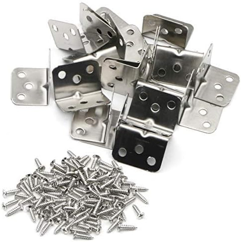 20Pcs L Bracket, Stainless Steel Right Angle Code Corner Brace Joint Bracket Angle, 6 Hole, 36Mm X 28Mm X 1.0Mm (Thick)