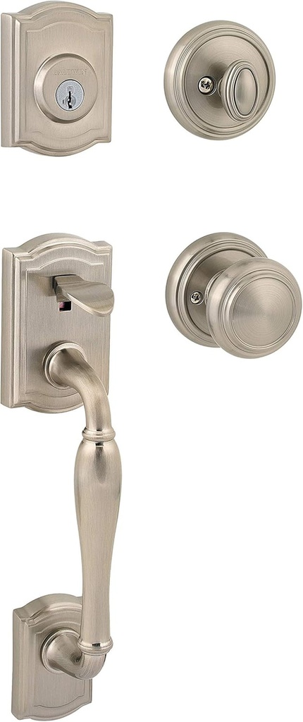 Baldwin Wesley, Front Entry Handleset with Interior Knob, Featuring Smartkey Deadbolt Re-Key Technology and Microban Protection, in Satin Nickel