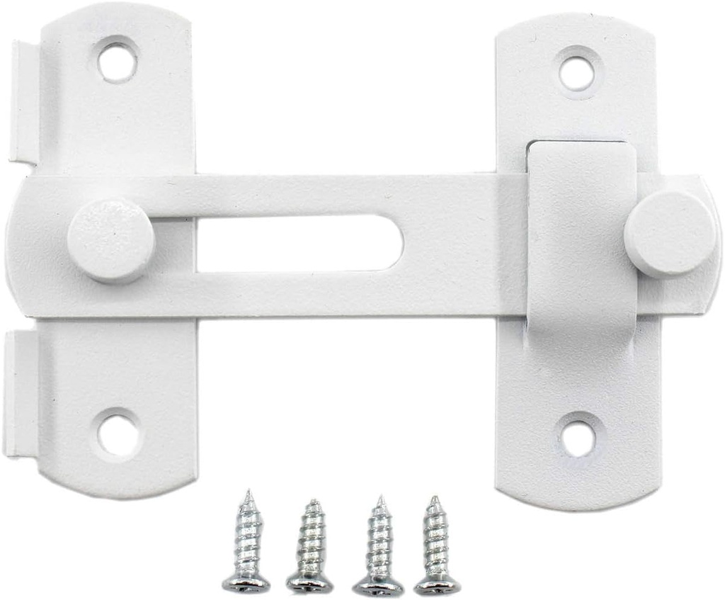 Stainless Steel Flip Latch Gate Latches Barn Door Latch Sliding Door Latch Safety Door Bolt Latch Lock for Pet Door Barn Door French Door (White)