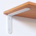 4 Pcs White L Shelf Bracket,5 Inch/123X80X3.5Mm Steel Heavy Duty Corner Brace,Joint Angle Bracket Wall Hanging Floating Shelf Bracket for Decorative