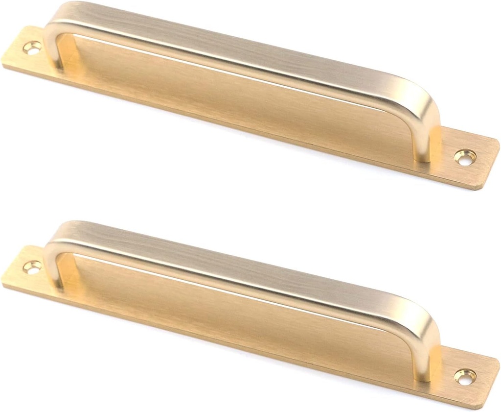 Semetall 8.35" Heavy Duty Antique Rustic Barn Door Handles Pull and Flush Hardware for Gate,Garage,Shed,2 Pack,7.56" Hole Center,Gold