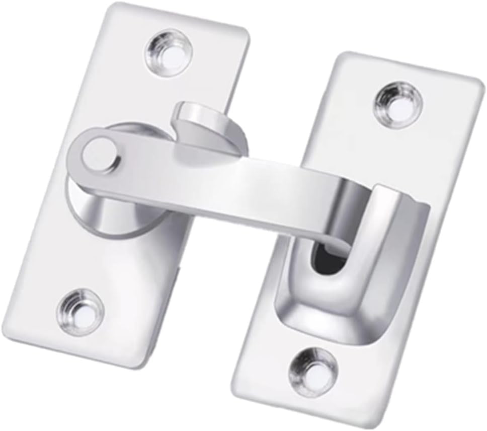 Szhdxsy 180 Degree Stainless Steel Latch,Flip Door Sliding Latch,Safety Sliding Barn Door Lock,Latch Lock,Right Angle Curved Door Lock,Brushed