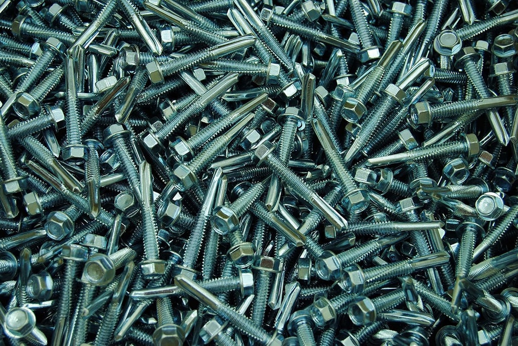 (2,000) TEK 5 Hex Washer Head 12-24 X 1-1/2 Self-Drilling HD Steel Screw Bulk