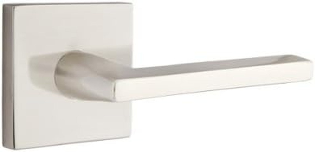 Passage Set, Square Rosette, Helios Lever (Left Hand, Satin Nickel)