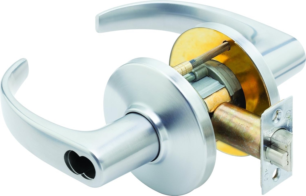 Stanley 9K37AB14DSTK626 Best Access Systems 9K Series Entry Grade 1 Cylindrical Lock, Curved Return with Lever Design (14), Satin Chrome