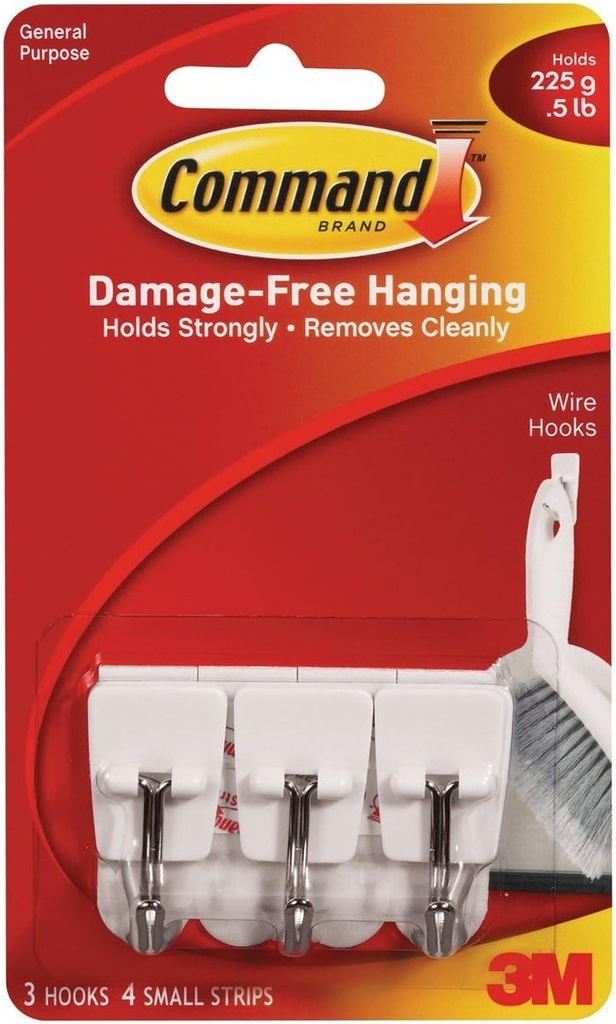 Command Wire Hooks, Small, White, 18-Hooks (17067ES)