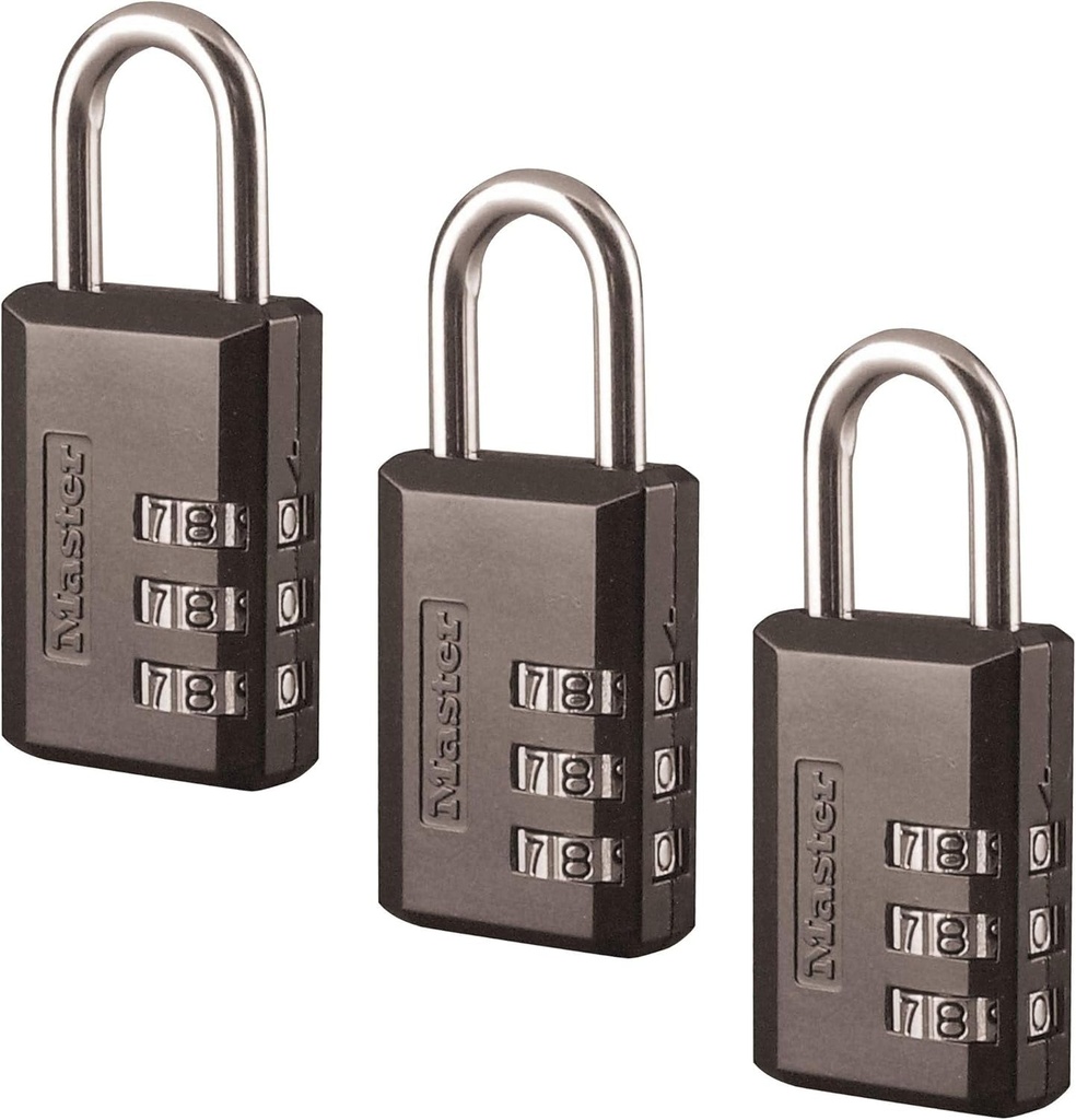 Master Lock 647D 1-1/4 Black Luggage Lock