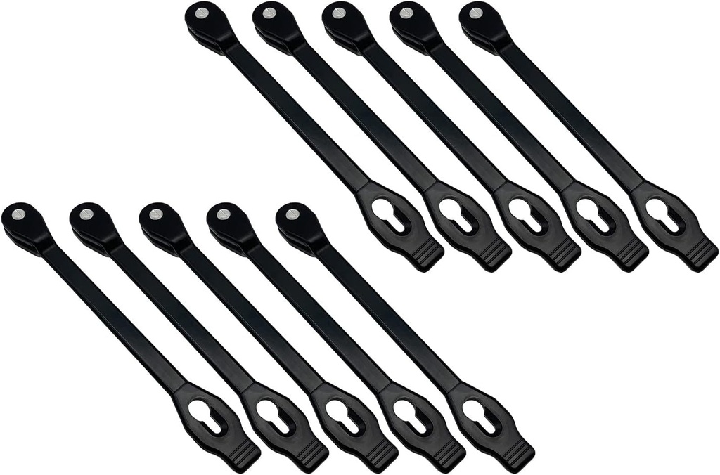 Poolzilla 10" Rubber Bungee Strap Tie 10 Pack for Anchor Hookless with Saw Bolt