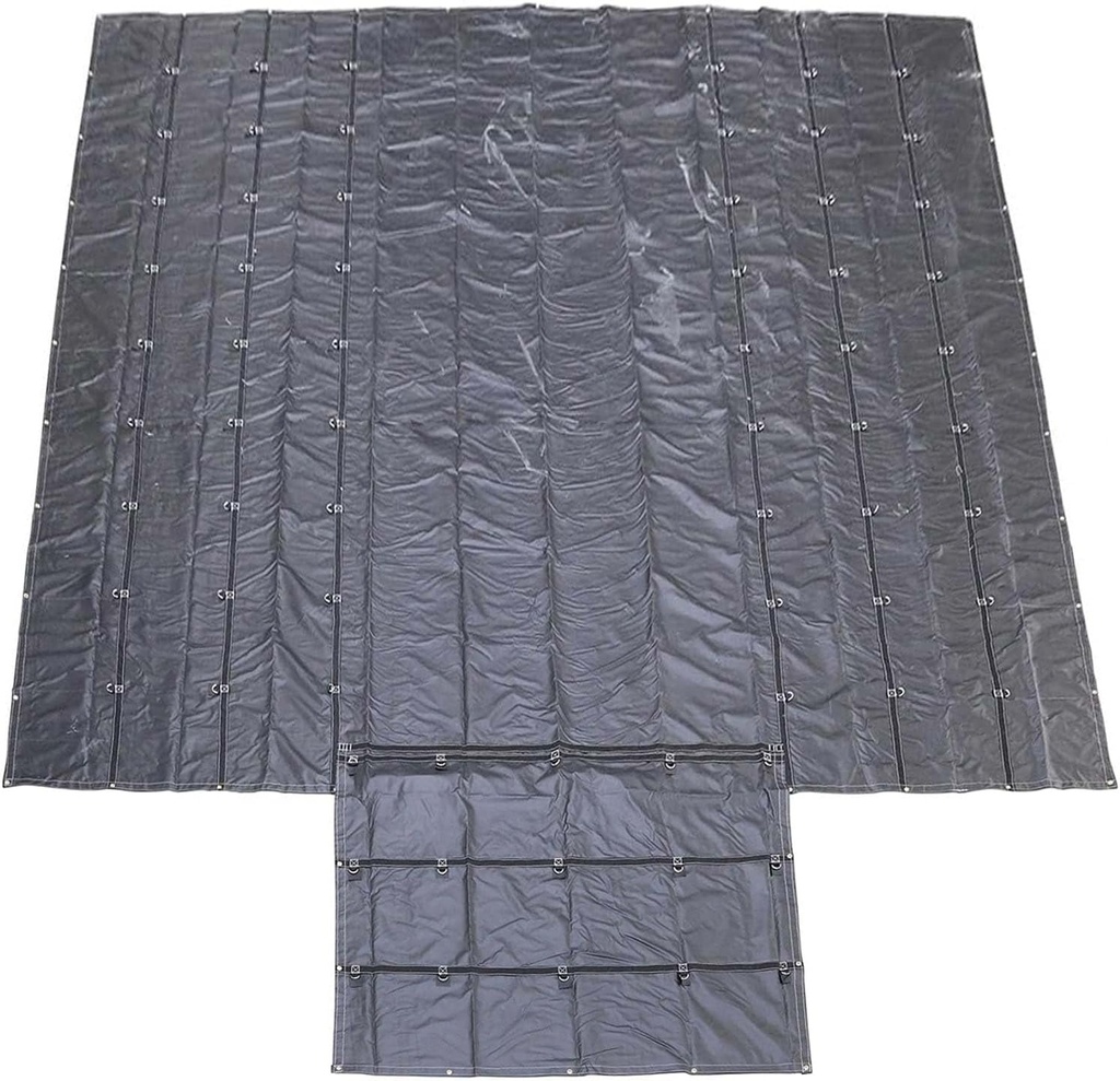 US Cargo Control Lightweight Lumber Tarp - 20 Feet X 20 Feet with 6 Foot Drop and Flap - Durable Protection for Your Flatbed Trailer Cargo - 14 Ounce Black Tarp for Flatbed