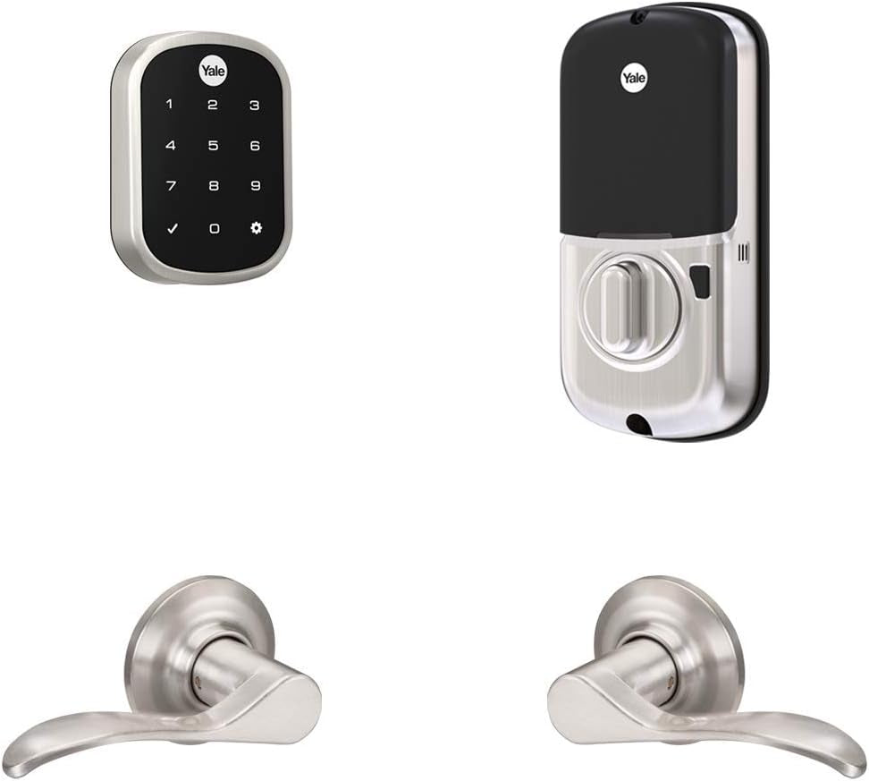 Yale Assure Lock SL, Wi-Fi Smart Lock with Norwood Lever - Works with the Yale Access App, Amazon Alexa, Google Assistant, Homekit, Phillips Hue and Samsung Smartthings, Satin Nickel