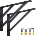 2Pcs Heavy Duty Shelf Bracket Countertop Support Brackets 16"X12" Wall Mounted Floating Shelf Bracket,Solid Fireplace Metal Brackets for Shelves for Tops Cabinetry Table Work Bench