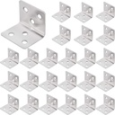 ZOENHOU 100 PCS 31 X 31 X 38 MM Corner Brace, Heavy Duty Stainless Steel Shelf Support L Shape Bracket, Angle Code Right Angle Brackets for Wood Furniture Fixation, 1.2 X 1.2 X 1.5 Inch