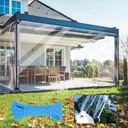 8X10Ft Clear Tarp, Clear Heavy Duty Tarp 14Mil Thickened Transparent Tear Resistant Water Resistant PVC Vinyl Tarpaulin Enclosurewith Grommets and Reinforced Edges for Patio,Porch, Outdoor