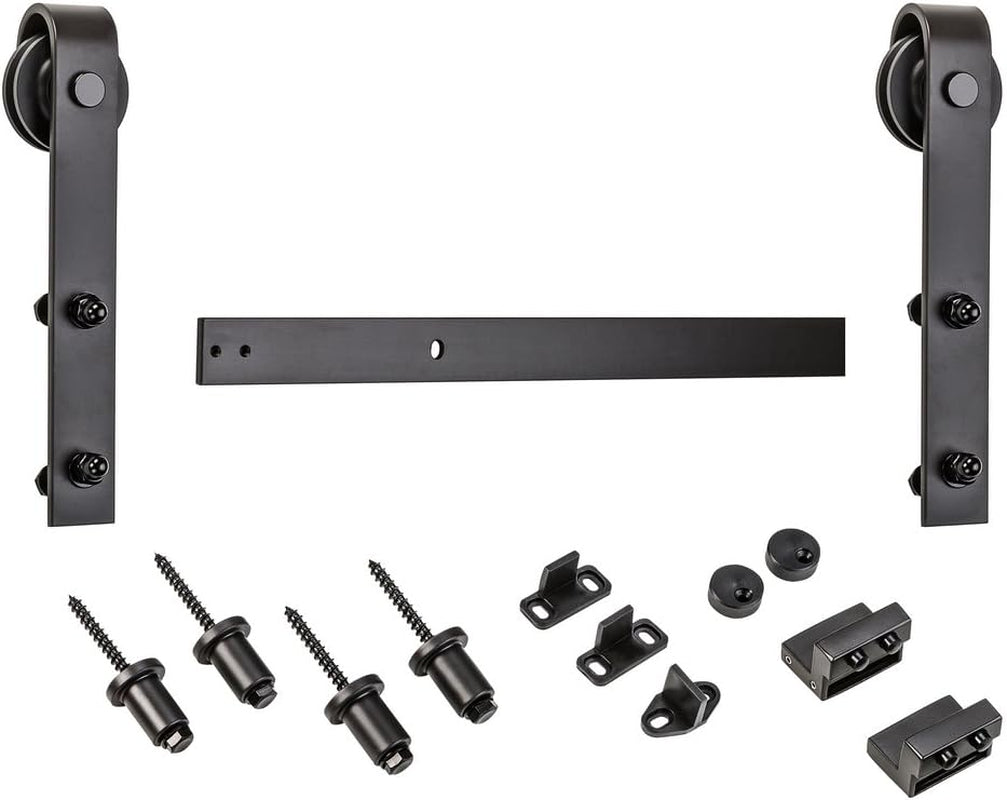 National Hardware N186-960 Decorative Interior Sliding Barn Hardware Kit for Closet Doors Smooth and Quiet, Easy Step Instructions, and Installation Templates Provided, Traditional Bronze