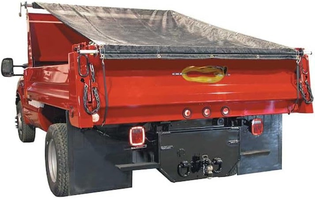 Buyers Products DTR5014 Manual Tarp System, 5-1/2 FT X 14 FT Mesh Tarp, without Deflector, Dump Body Tarp Kit, Dump Trailer Accessories, Dump Body Accessories